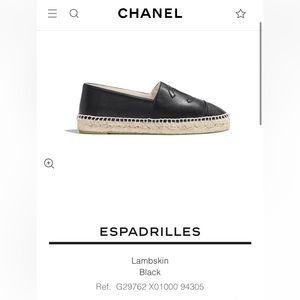 Chanel Black Leather Espadrilles Size 38, only worn once!
